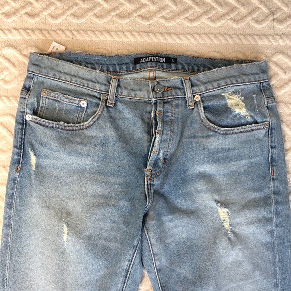 NWT Post LA ADAPTATION Boyish Crop Jeans Size 27 $495 Distressed Blue Denim - Picture 3 of 10